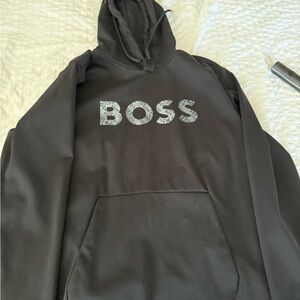 HUGO Black Hoodie with Logo